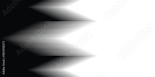 Abstract Horizontal Chevron Black and White Gradient Background | Geometric Zigzag Fade Speed Motion Texture