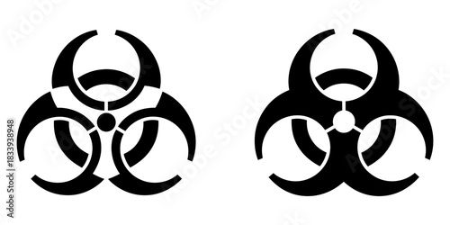 Biohazard symbol warning sign, isolated toxic danger icon, representing biological hazard, infectious disease risk, and danger alert for health and safety.