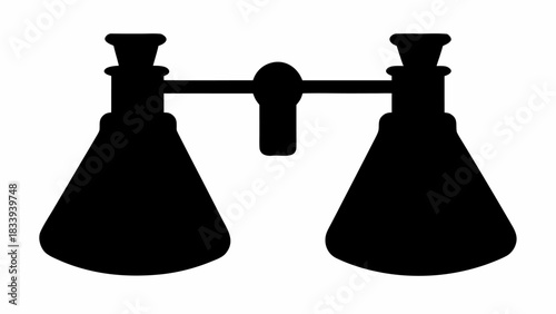 Silhouette of opera glasses with a central focus knob and two eyepieces on a white background