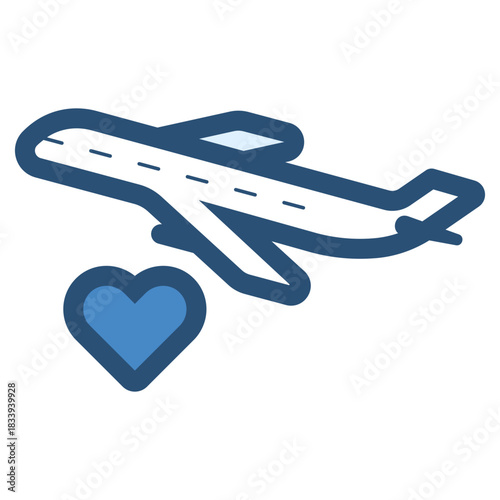 honeymoon by airplane icon