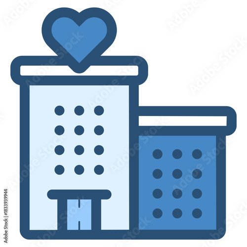 honeymoon in the hotel building icon