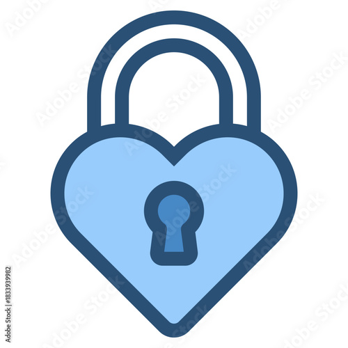 lock with love heart shape icon