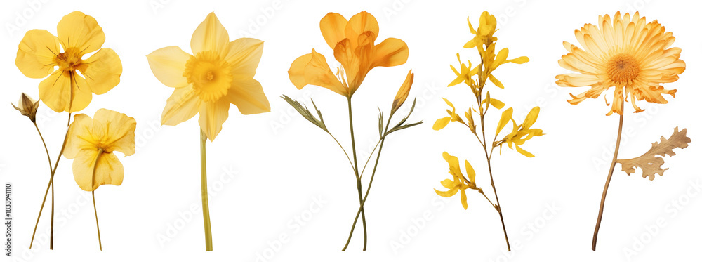 Fototapeta premium Vibrant yellow flowers beautifully arranged