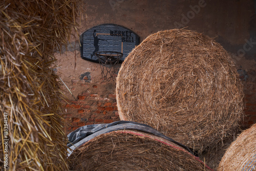 Farmhouse Po Valley view detail interior old Italy hay