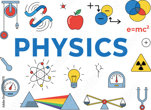 A comprehensive vector collection of physics education icons