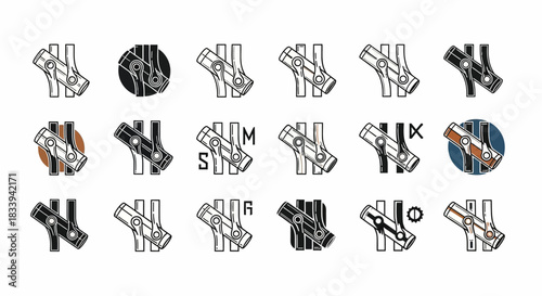 Diverse illustrations of wooden elements supported by vertical posts, showcasing various design