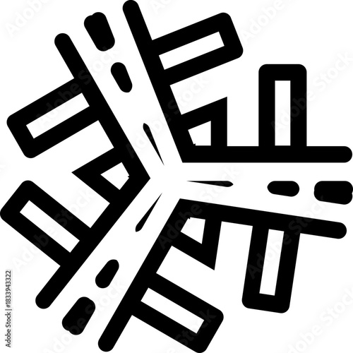 Stylized Road Intersection Network Icon