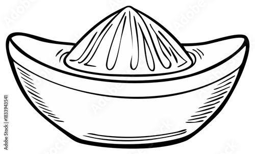 Manual citrus juicer kitchen utensil line art drawing for fresh juice