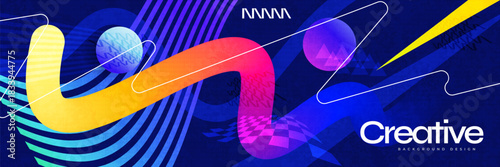 Abstract and Dynamic Background with Colorful Gradient Lines in Futuristic and Creative Concept. for Business, Corporate, Institution, Party, Seminar, Advertisement or Promotion Background