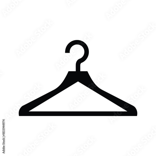 Black clothes hanger isolated on, simple design for fashion