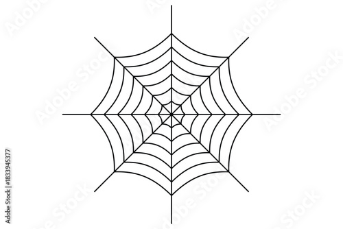 Spider web illustration simple line art vector design EPS vector for Halloween decoration or spooky web design elements
