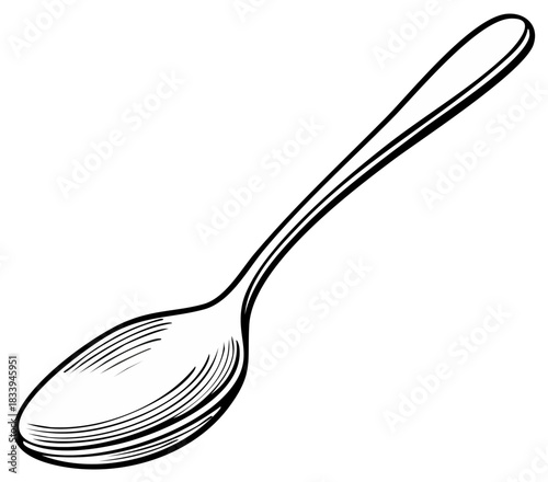 Spoon vector illustration, utensil isolated, kitchenware design element for prints and culinary projects