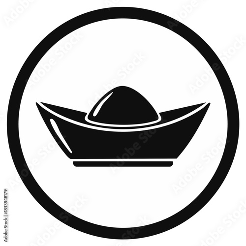 Simple icon of a Chinese gold ingot a traditional symbol of wealth and prosperity for Lunar New Year