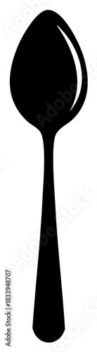 Spoon silhouette illustration for food service use showing utensils and dining implement