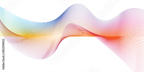 Horizontal elegant blue wave, abstract halftone background. Vector poster design