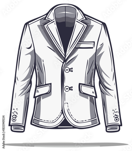 monochrome blazer jacket design clip art preview