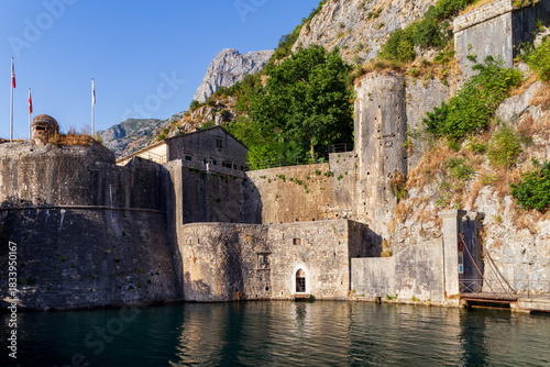 The Gurdić Gate and it’s bastion, dated 1470. The southern entrance to Kotor's Old Town in the city of Kotor. Montenegro.