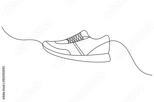 Sport shoe abstract minimal line art design for fashion and lifestyle concept