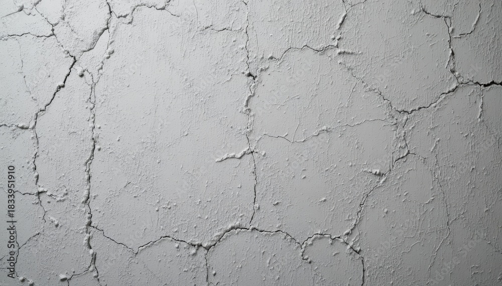 Obraz premium Distressed white wall with cracks creates a textured, aged backdrop