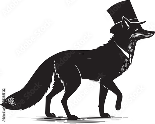 Fox with top hat