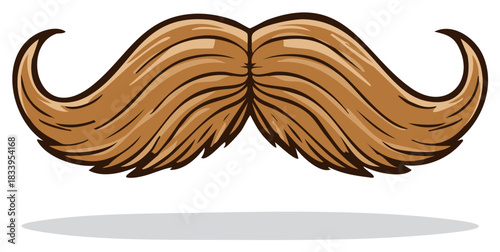 Elegant Drawn Moustache for Beard Fashion and Barber Advertising Design