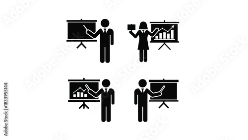 Business people presenting data and charts, illustrating financial analysis and strategic planning