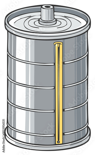 Cartoon Metal Tiffin Carrier Stackable Lunchbox for Meals with Handle Illustration