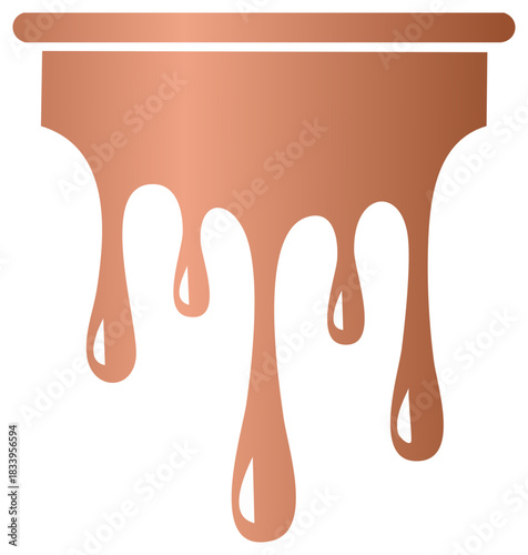 Abstract Metallic Copper Gradient Liquid Dripping Flowing Graphic Element