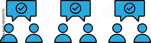 user person bule icons set vector person website vector illustration