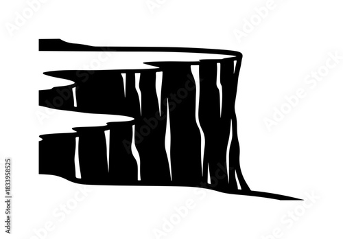 Majestic cliff silhouette, adventure awaits hiking and travel