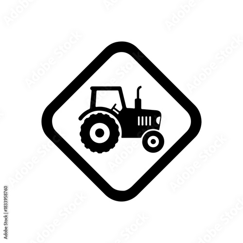 Tractor crossing sign for farming safety agricultural work