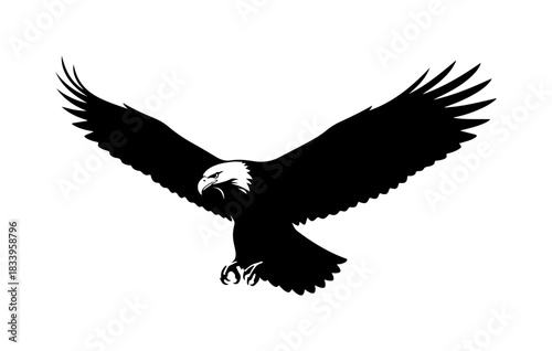 Majestic eagle soars, symbol of freedom and power design
