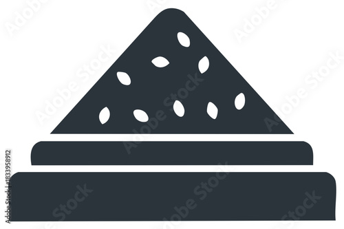 Simple Vector graphic for food bakery desserts snacks bakery icon with layer, seeds, triangle, base cake layer