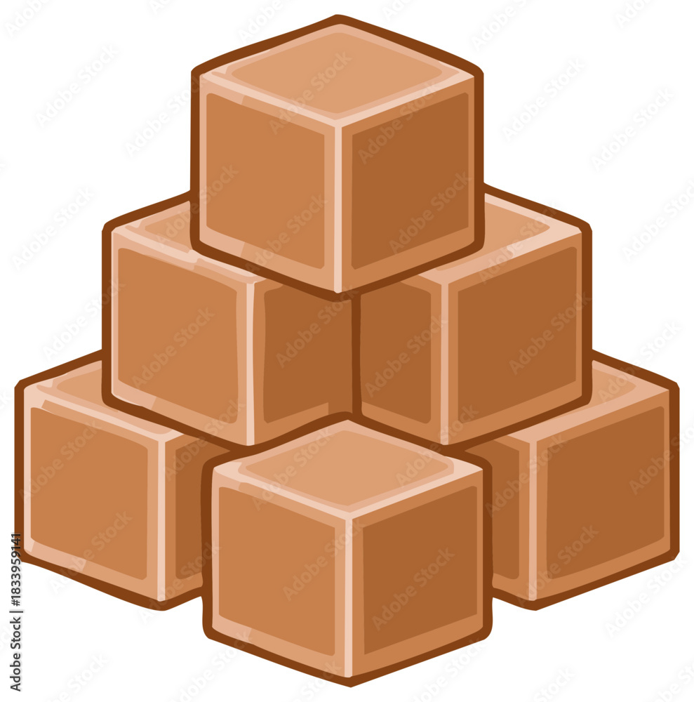 Obraz premium Stacked Caramel Candy Pyramid Illustration of Sweet Toffee Squares