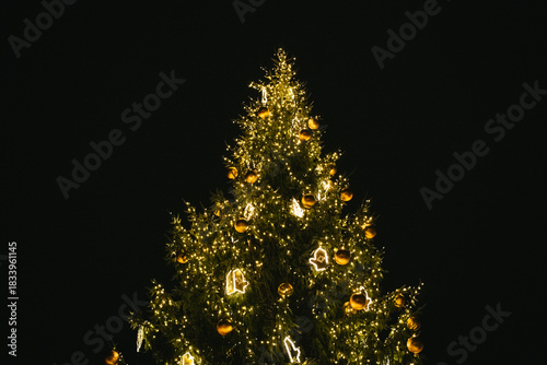 golden christmas tree