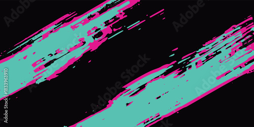 Car sticker wrap banner abstract sporty lines pink blue greenish grunge color combination brush storm thunder modern pattern racing motorsport.