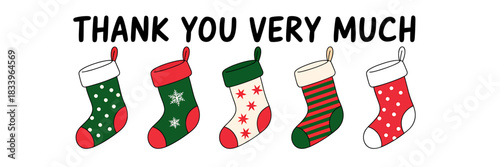 Heartfelt Gratitude Expressed with Festive Christmas Stockings and Warm Wishes Perfect for Holiday Season