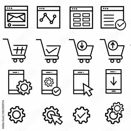 Cyber Monday icon set. Duotone color. Vector illustration. Containing cybermonday, discount, blackfriday, calendar, gift.