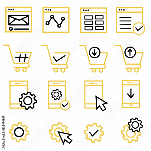 Cyber Monday icon set. Duotone color. Vector illustration. Containing cybermonday, discount, blackfriday, calendar, gift.