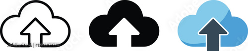 Upload cloud storage vector icon illustration symbolizing data transfer and internet synchronization system