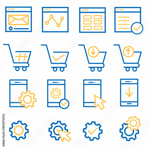 Cyber Monday icon set. Duotone color. Vector illustration. Containing cybermonday, discount, blackfriday, calendar, gift.