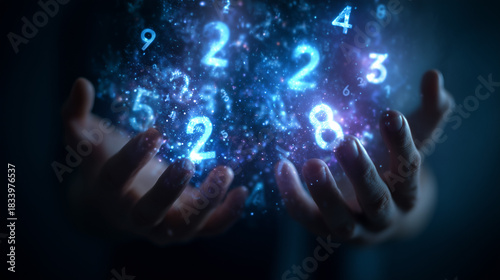 the figures which are taking off from hands, the world of numerology