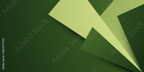 Abstract green banner overlap triangle pattern background. Simple and trendy banner papercut style design element concept background.