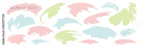 筆で書いたブラシのセット。タイトル文字の背景におすすめ。