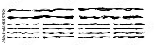 筆で書いた手書きの線のセット