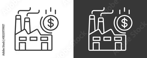 Industry Icon Set Vector Collection Isolated In Black And White