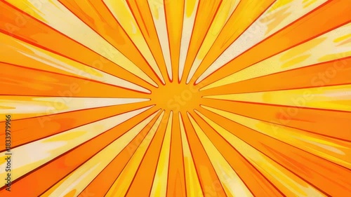 A yellow sunburst with a white circle in the center