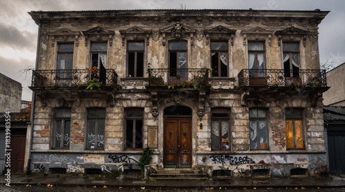 Abandoned 19th-century bourgeois townhouse in the historic city center