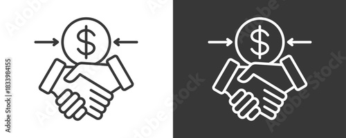 Merger Icon Set Vector Collection Isolated In Black And White