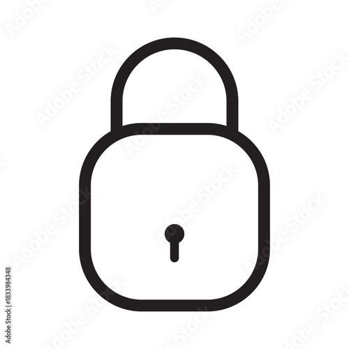 Secure padlock icon. representing privacy, access control and protection.